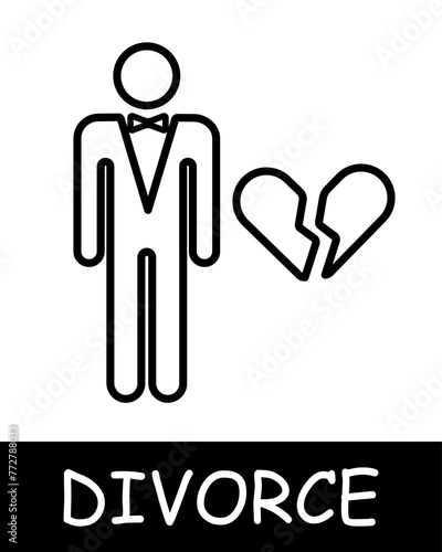 Tuxedo line icon. Holiday, divorce, separation, scandal, property, tears, marriage, court, husband, wife, quarrel, family. Vector line icon for business and advertising
