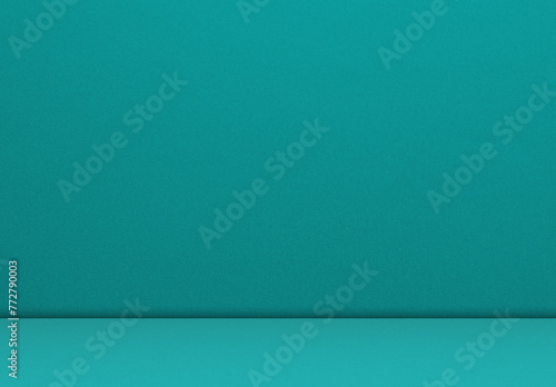 Green Teal Kitchen Podium Light Wall Background Studio Room Pattern Abstract Texture Design Table Space Interior Template Cyan Blue Mockup Plant Desk Presentation Floor Backdrop Empty Cosmetic Display