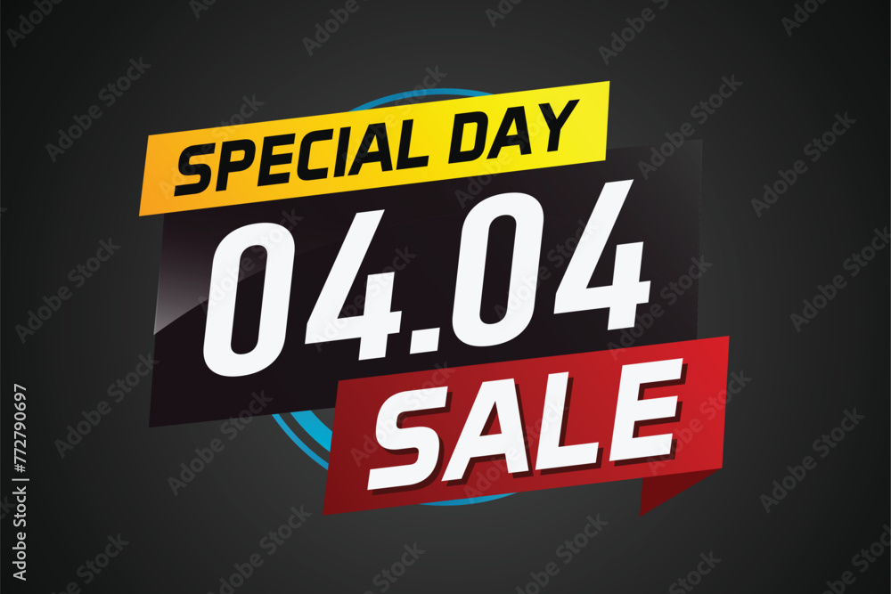4.4 Special day sale word concept vector illustration with ribbon and 3d style for use landing page, template, ui, web, mobile app, poster, banner, flyer, background, gift card, coupon
4.4 Special day sale word concept vector illustration with ribbon and 3d style for use landing page, template, ui, web, mobile app, poster, banner, flyer, background, gift card, coupon