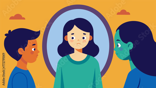A parent looking in a mirror and seeing their own mental health struggles reflected in their children.