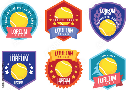 Tennis comand emblem. Illustration in flat style. Vector illustration. photo