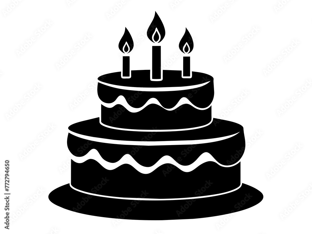 Trendy Flat Design Birthday Cake Icon: Simple Vector Image & Background Queries Trendy Flat Design Birthday Cake Icon: Simple Vector Image & Background Queries