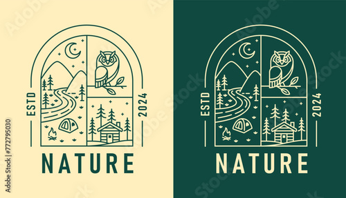 natural view in the form of a window illustration