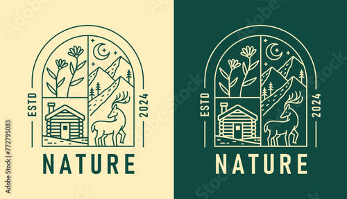 natural view in the form of a window illustration