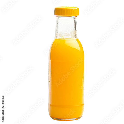 Orange Juice on bottle, transparent background