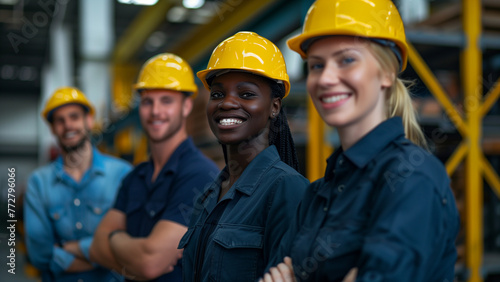 Team Spirit - Industrial Inspectors in Mustard Yellow Helmets