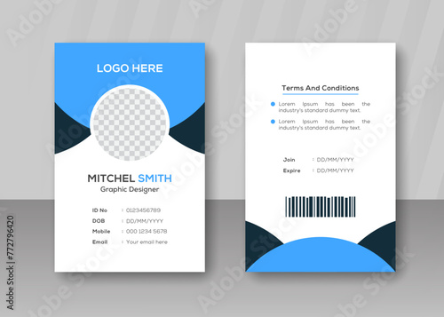 Modern and creative business id card design template  (ID: 772796420)