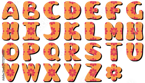 different texture scrapbook alphabet on white background	
