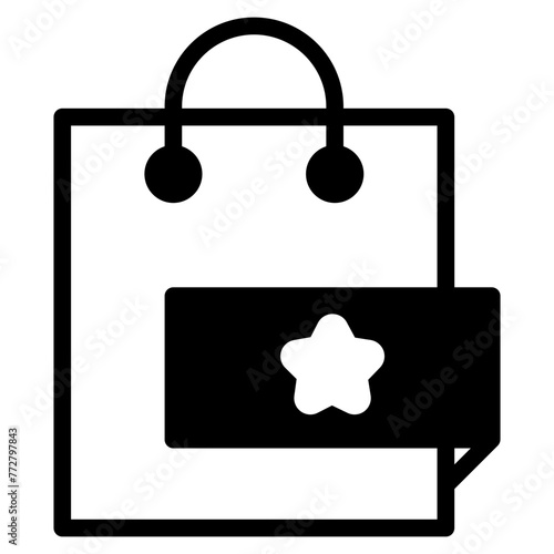 whist list iocn, shopping bah with favorite bookmark icon