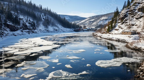 winter in the mountains high definition(hd) photographic creative image
