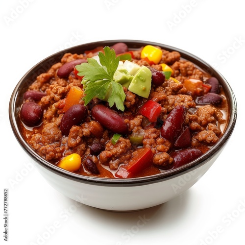 Chili Con Carne (United States/Mexico) photo on white isolated background