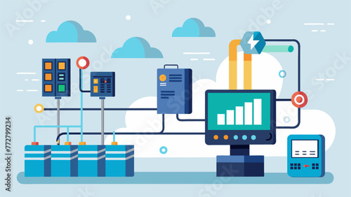 A detailed view of an edge computing unit integrated seamlessly into a manufacturing production line processing and yzing realtime data.