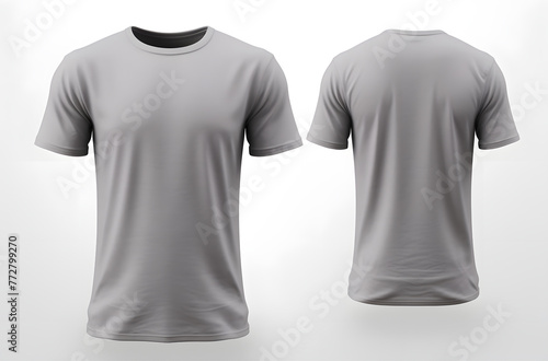 Mockup of a grey t-shirt on a white background