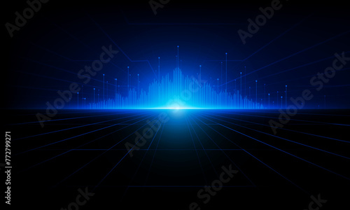 Abstract Door open downtown and city Light of technology background Hitech communication concept innovation background vector design.