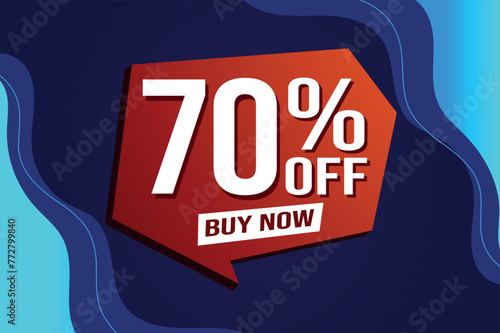 70% seventy percent off buy now poster banner graphic design icon logo sign symbol social media website coupon

