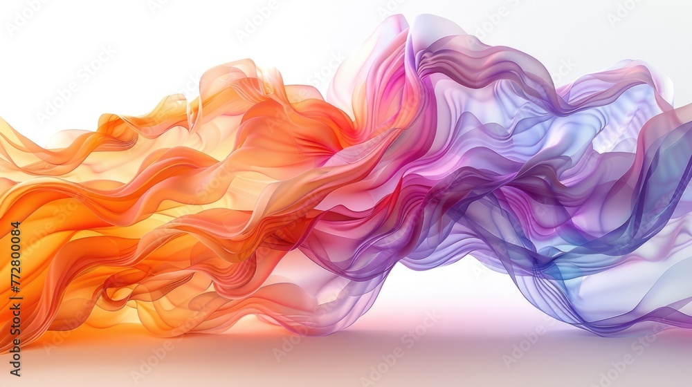 Iridescent Colorful Abstract Wave Isolated on White. Iridescent Colorful Abstract Wave Isolated on White.