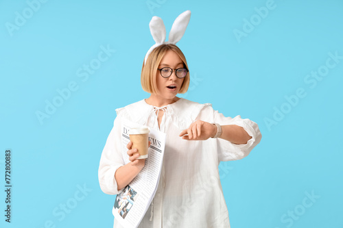 Worried adult businesswoman...