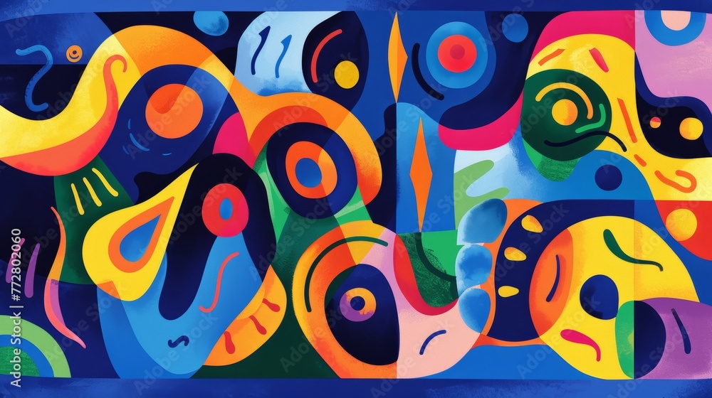 Fototapeta premium Abstract colorful shapes and patterns