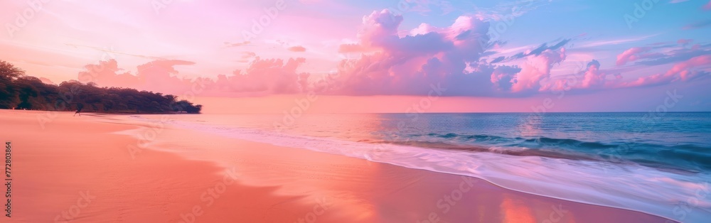 Beach Sunset With Clouds