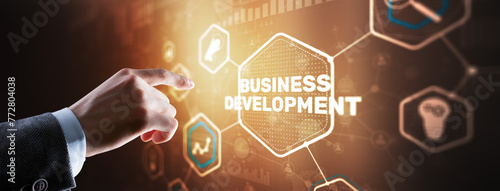 Business Development. Financial Plan Strategy Development Process Graphic 3D Concept