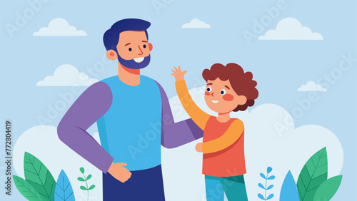 A parent encouraging and supporting their child as they take on a new challenge emphasizing the role of a secure attachment in promoting