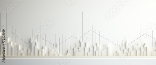 A close-up shot of a minimalist stock graph, with clean lines and subtle textures adding visual interest to the composition. photo
