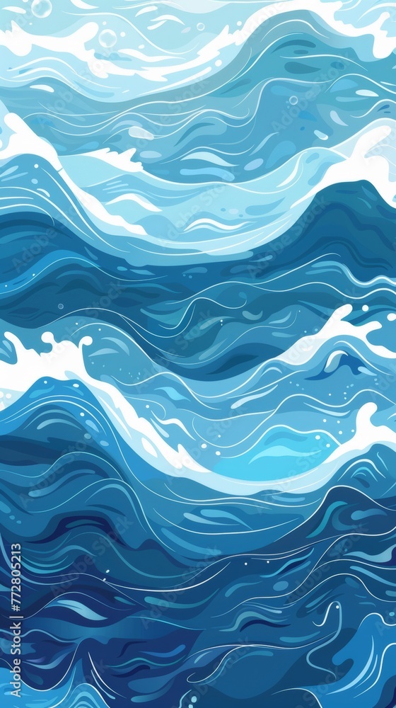 Abstract blue ocean waves illustration Abstract blue ocean waves illustration