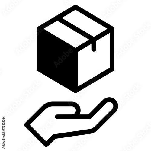 Hand holding product box 