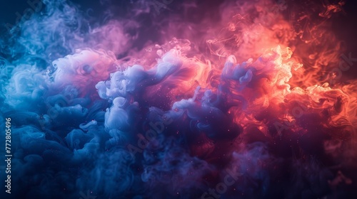 Abstract colorful smoke clouds