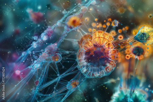 微生物・ウイルスのイメージ画像 Image of microorganisms and viruses Bild von Mikroorganismen und Viren