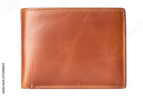 Elegance in Simplicity: A Brown Leather Wallet. On a Clear PNG or White Background.