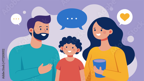 A mother and father sitting with their child having an open and honest conversation about mental health and emotions highlighting the
