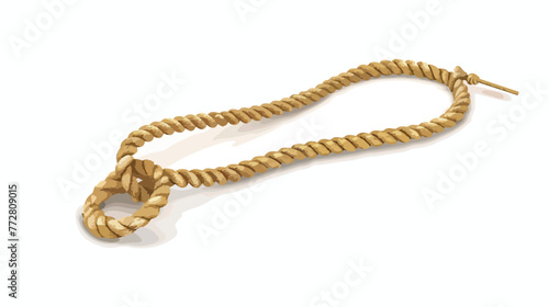 A rope with a noose lying on the floor on an isolated