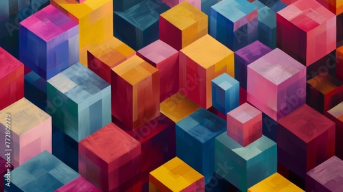 Abstract colorful cube pattern