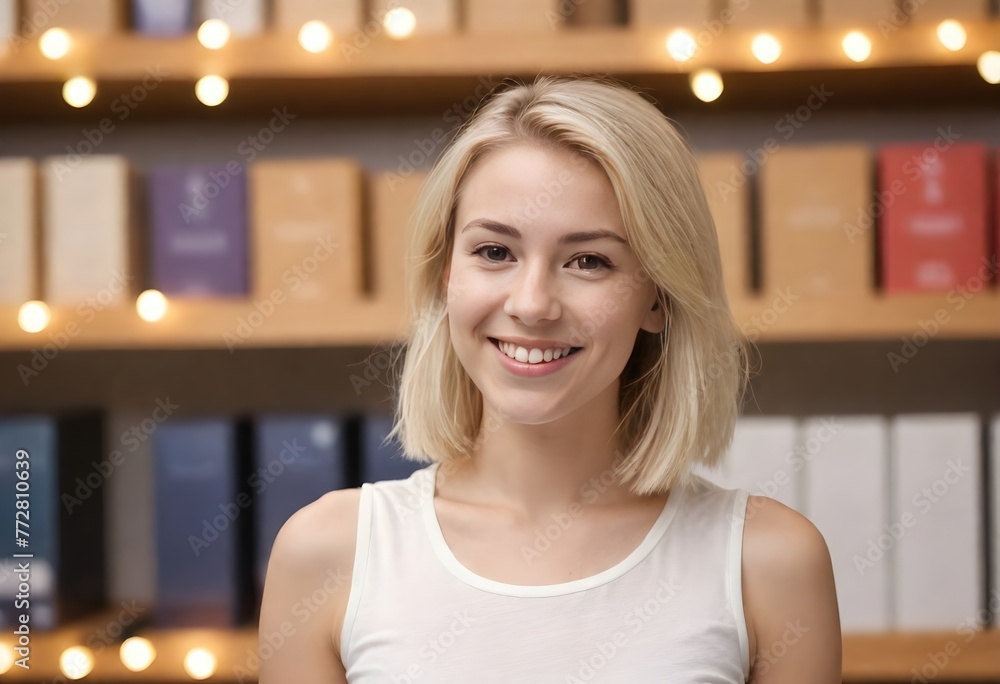 Charming Blonde Woman in Daylight Portrait Charming Blonde Woman in Daylight Portrait