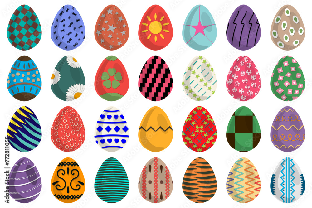 Illustration on theme celebration holiday Easter with hunt colorful bright eggs