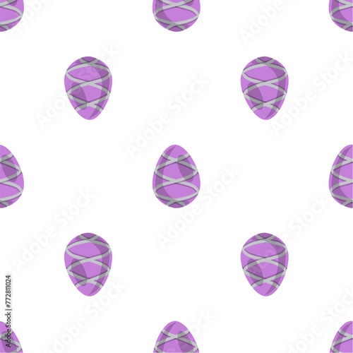 Illustration on theme seamless celebration holiday Easter with hunt colorful bright eggs