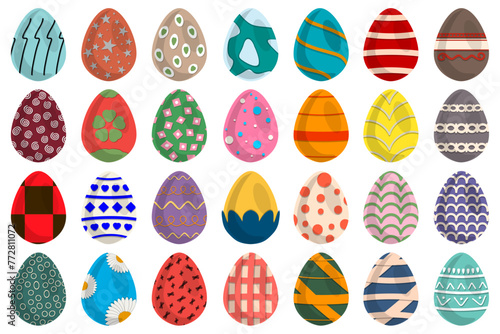 Illustration on theme celebration holiday Easter with hunt colorful bright eggs