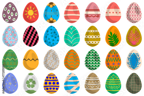 Illustration on theme celebration holiday Easter with hunt colorful bright eggs