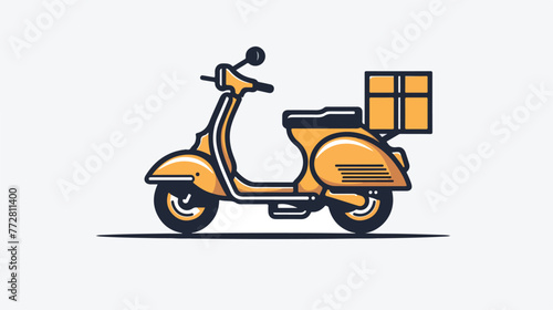 Awesome scooter classic delivery logo illustration Ve