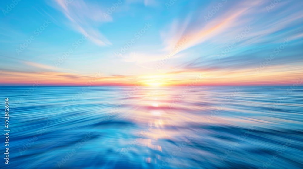 Fototapeta premium Blurred motion sunset over the ocean