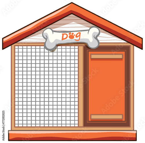 Cartoon vector of a cute doghouse