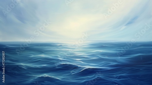 Serene ocean waves painting