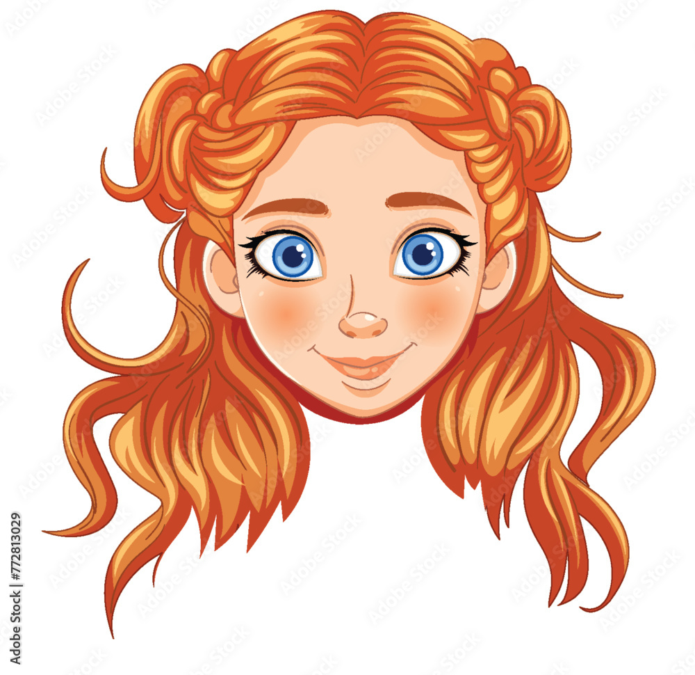 Vector illustration of a smiling young redhead girl. Vector illustration of a smiling young redhead girl.