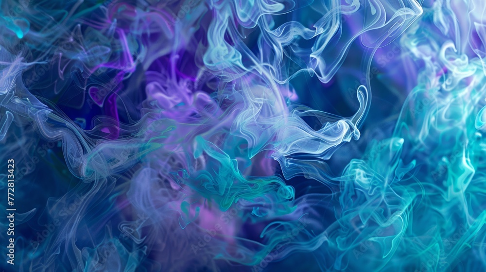 Obraz premium Abstract colorful smoke swirls on dark background