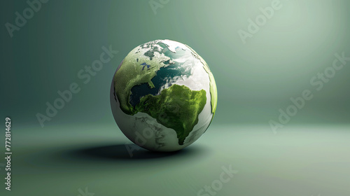 Earth globe on green background, environment, map, global, cartography