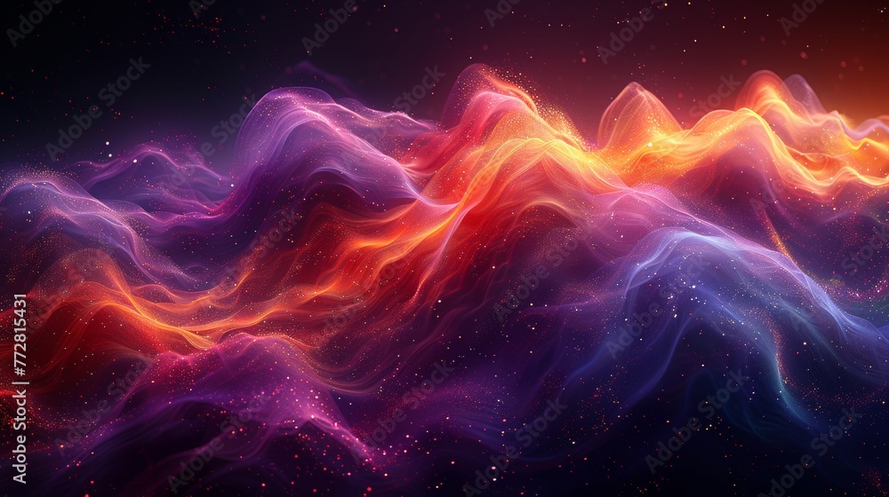 Abstract colorful wave patterns with particles Abstract colorful wave patterns with particles