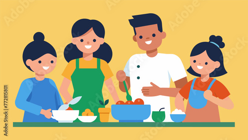 A family cooking a meal together strengthening their relationships and creating valuable memories through shared experiences.