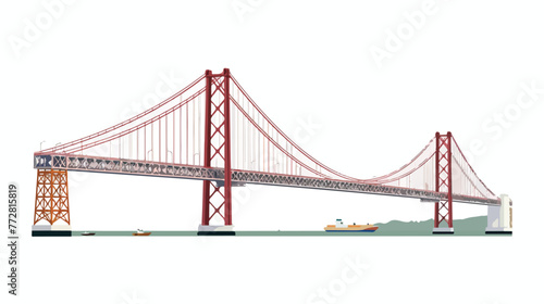 Bridge of 25th April over Tagus river Lisbon Portugal