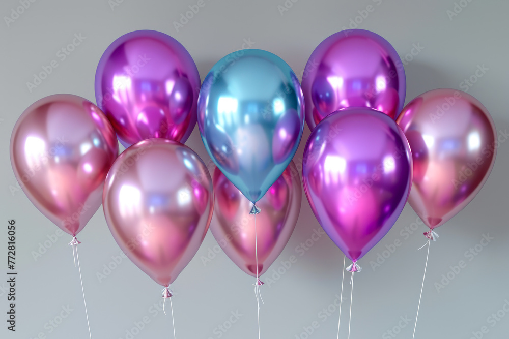 Assorted Balloons with Metallic Gloss in Soft Light.